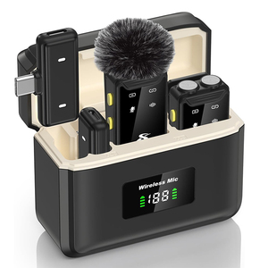 ميكروفون لاسلكي محمول لأجهزة iPad iPhone و Android(Lightning/USB C) ، ميكروفون صغير مزدوج لتسجيل الفيديو - Product Image 1
