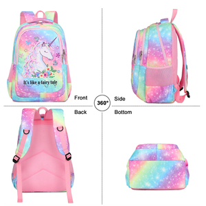 Thiết Kế Mới Dễ Thương Unicorn Girls Trẻ Em Túi Trẻ Em Ba Lô Với Hộp Ăn Trưa - Product Image 3