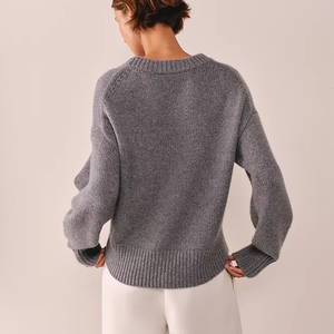 <span class=keywords><strong>Maglione</strong></span> <span class=keywords><strong>di</strong></span> Lusso da <span class=keywords><strong>Donna</strong></span> Girocollo in Puro Cachemire per Autunno Inverno, Pullover Lavorato a Maglia Traspirante Stile Casual Taglia XS - Product Image 4
