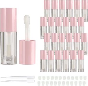 Light up Gold Round Big Brush Lipgloss Tubes with Fat Applicator White 6.5ml Lip Gloss Tubes with Lipgloss <b>Custom</b> logo - Product Image 2