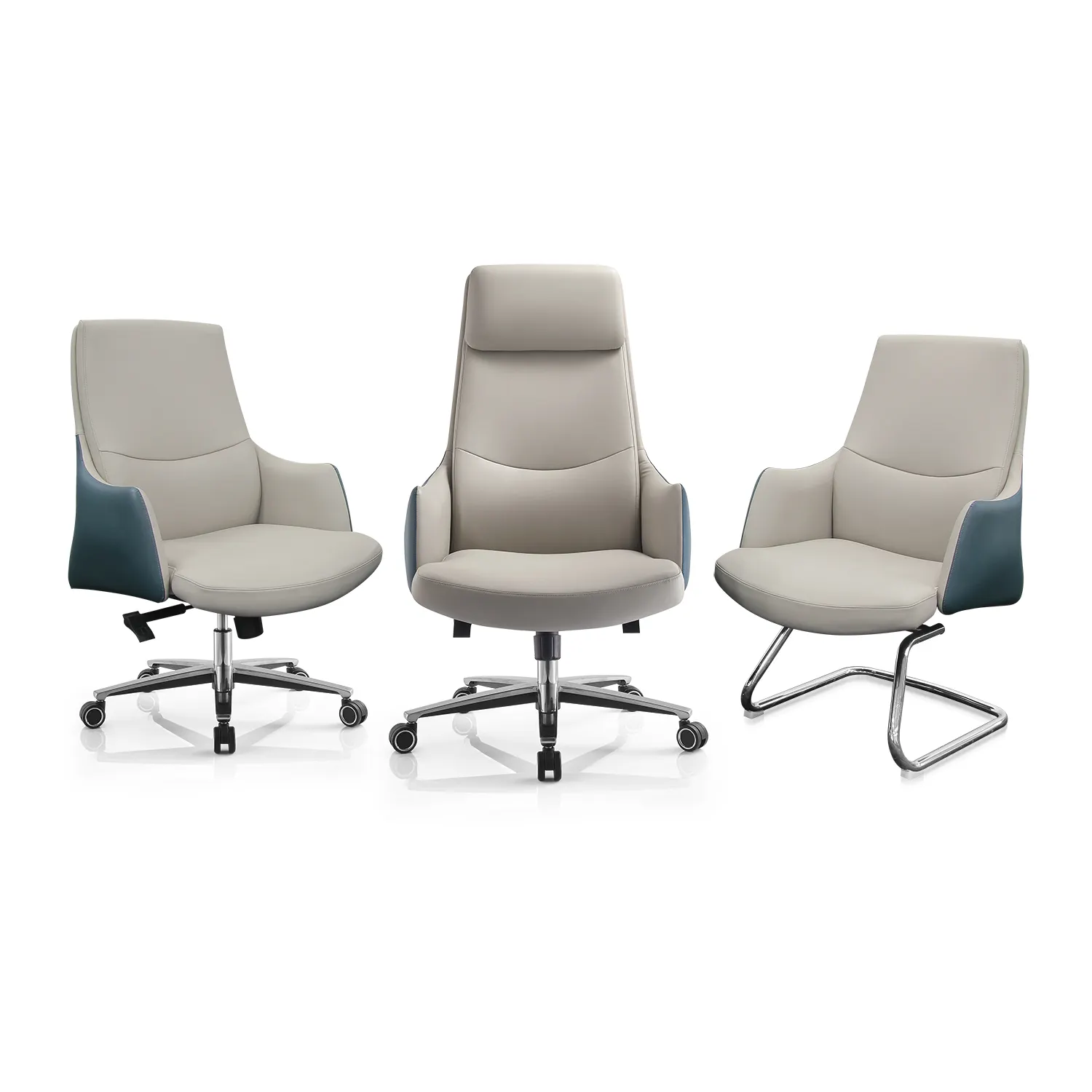 Cómoda silla sedentaria Boss, silla reclinable de cuero de lujo con respaldo alto, giratoria, ergonómica, para oficina en casa