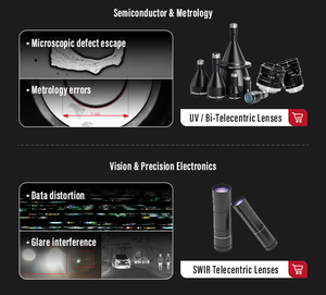 Lente Telecéntrica de Baja Distorsión de 2/3" WD 65mm con Montura C <span class=keywords><strong>para</strong></span> Inspección de Piezas Pequeñas - Product Image 6