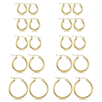 Arete – boucles d'oreilles huggie en acier inoxydable, plusieurs tailles, en or, grand cercle, bijoux tendance pour femmes, vente en gros