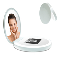 Miroir de maquillage intelligent avec protection solaire UV, miroir de poche à LED avec caméra UV, nouveauté 2023