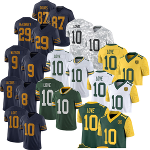 Maglie da Football Americano Green Bay per Uomo, 10 Love 8 Josh Jacobs 9 Watson 1923 Classic 13X F.<span class=keywords><strong>U</strong></span>.<span class=keywords><strong>S</strong></span>.E, Cucite, USA, Verde Blu <span class=keywords><strong>Navy</strong></span> - Product Image 1