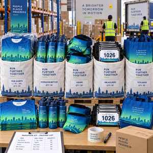 Paquete Personalizado para Participantes de Maratón con Camiseta de Carrera, Botella de Hidratación, Visera, Porta Dorsal y Bolsa Reutilizable para Eventos de Carrera - Product Image 1