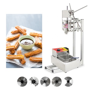 Máquina manual de acero inoxidable para hacer <span class=keywords><strong>churros</strong></span>, con 5 moldes para <span class=keywords><strong>churros</strong></span> huecos, máquina para freír <span class=keywords><strong>churros</strong></span> españoles, suministro de fábrica - Product Image 5