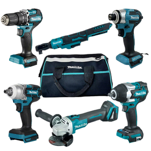 18V Lithium-Ion Cordless Tool Set: Screwdriver Angle <b>Grinder</b> Impact Wrench Drill Ratchet Wrench 18V Power Tool Set - Product Image 1