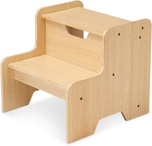 Repose-pieds en bois à deux niveaux pour enfants, disponible dans des couleurs personnalisables, adapté à une utilisation dans n'importe quel style de décoration intérieure. - Product Image 3