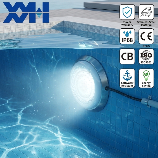 Submersible Ip68 Waterproof RGB Surface Pool Lighting Wireless Wifi Control Wall Mounted Underwater Lamp Pool Led Swimming Light