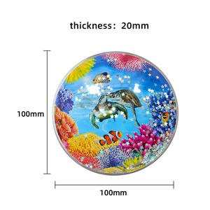 Aimant de réfrigérateur Aqua Dome, aimant liquide personnalisé avec poisson couronne, promotion, aimant de réfrigérateur flottant avec eau liquide, <span class=keywords><strong>huile</strong></span> en mouvement - Product Image 4