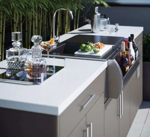 Outdoor <strong>Kitchen</strong> <strong>Cabinet</strong> Premium Stainless Steel Modern Laundry Sink <strong>Small</strong> <strong>Kitchen</strong> <strong>Cabinet</strong> Set with Sink Villa CN - Product Image 3