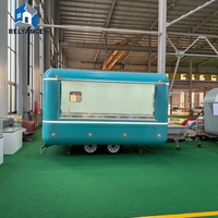 Remorque de restauration mobile de luxe populaire avec cuisine complète et fenêtres pour la vente de glaces et de hot-dogs