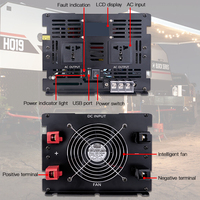 Convertisseur solaire hors réseau à onde sinusoïdale pure 4000W avec écran LCD pour utilisation automobile 12V-48V-110V-230V certifié CE, efficacité de 91%
