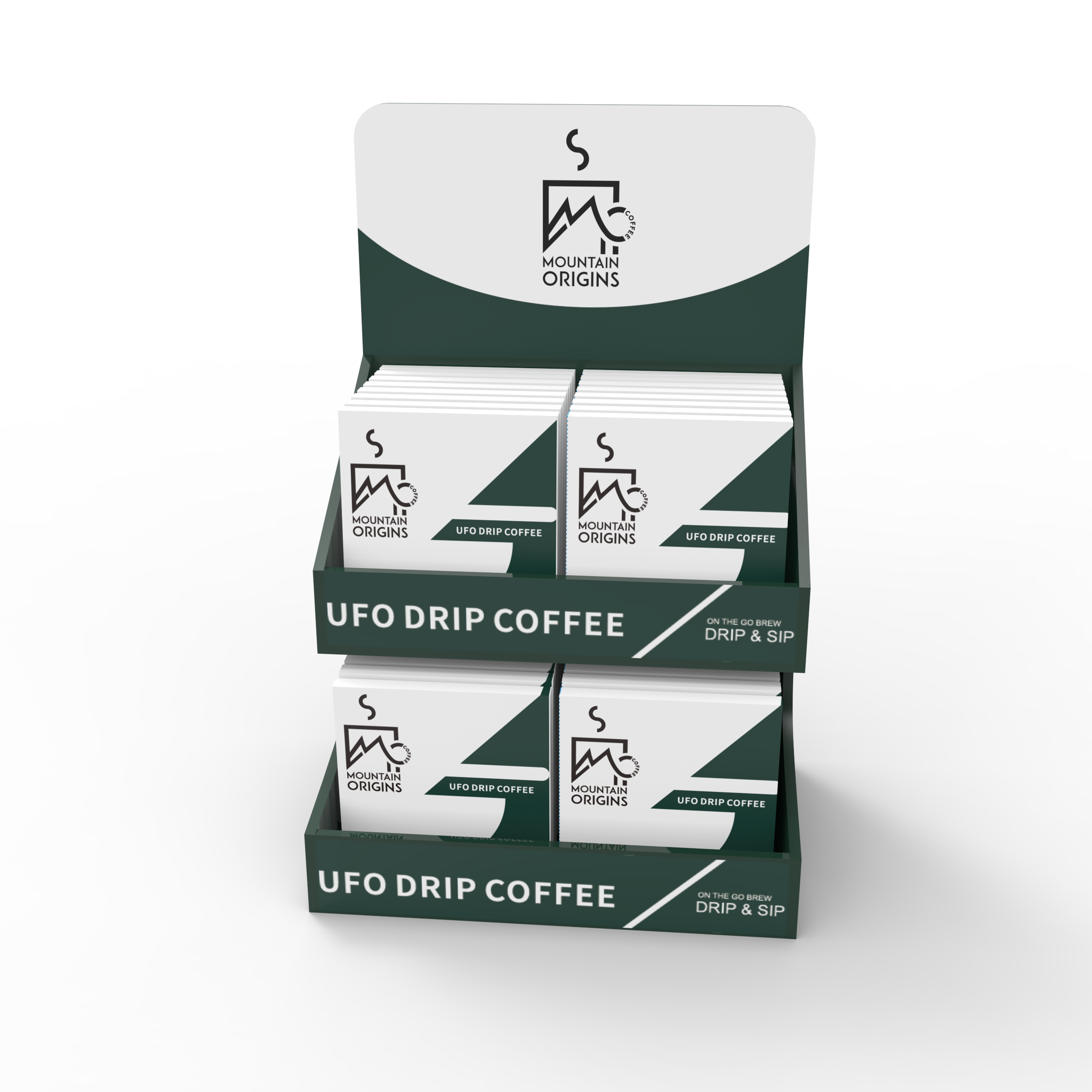 Apache Customized PVC Foam Board Modern Floor Standing Coffee Liquid Chocolate Display Rack for Supermarket Counters — view 3