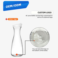 Carafe à eau en plastique PC personnalisée de 2 L avec couvercle, écologique, transparente, moderne, multi-usages