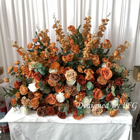 IFG automne brûlé Orange en terre cuite café couleurs mélangées grande allée étage fleur coureur à côté de la Table pour la décoration de mariage
