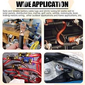 Assortiment de 140 pièces de connecteurs à sertir pour câbles électriques, bornes de <span class=keywords><strong>batterie</strong></span>, anneaux de câbles en cuivre pour <span class=keywords><strong>moto</strong></span> et voiture, gaine thermorétractable - Product Image 5