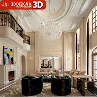 Servicio de Diseño de Interiores de Villas Modernas de Lujo con Renderizado 3D, Solución de Diseño Gráfico para Decoración del Hogar