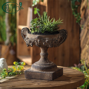 กระถางดอกไม้ย้อนยุคทรงถ้วยรางวัล ยัน ยูเจีย วาบิซาบิ สำหรับตกแต่งภายในบ้าน ทำด้วยมือ สไตล์เรียบง่าย - Product Image 3