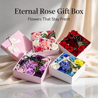 Boîte Cadeau Carrée de Roses Éternelles en Gros – Arrangement Floral de Roses Véritables pour Anniversaires, Fêtes et Souvenirs