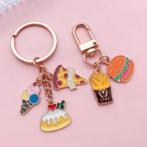 Llavero <span class=keywords><strong>de</strong></span> metal con diseño <span class=keywords><strong>de</strong></span> comida (<span class=keywords><strong>hamburguesa</strong></span>, pizza, frutas) <span class=keywords><strong>de</strong></span> dibujos animados, venta al por mayor del fabricante, colgante personalizado <span class=keywords><strong>de</strong></span> esmalte duro y blando, decoración para llavero. - Product Image 6