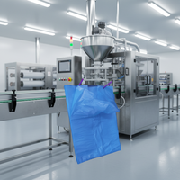 Sac en plastique bleu et rouge HDPE à ouverture facile pour utilisation manuelle ou emballage automatique par machine