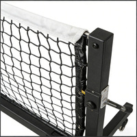 Filet de pickleball JH Pro avec roues, système de tension à manivelle, taille réglementaire de tournoi de 22 pieds, cadre robuste, terrain extérieur