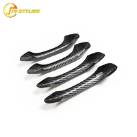 Cubiertas Decorativas para Manijas de Puerta de Fibra de Carbono Seca para Porsche Macan 2014-2024, 4 Piezas, Adhesivas, con o sin Sensor de Entrada sin Llave