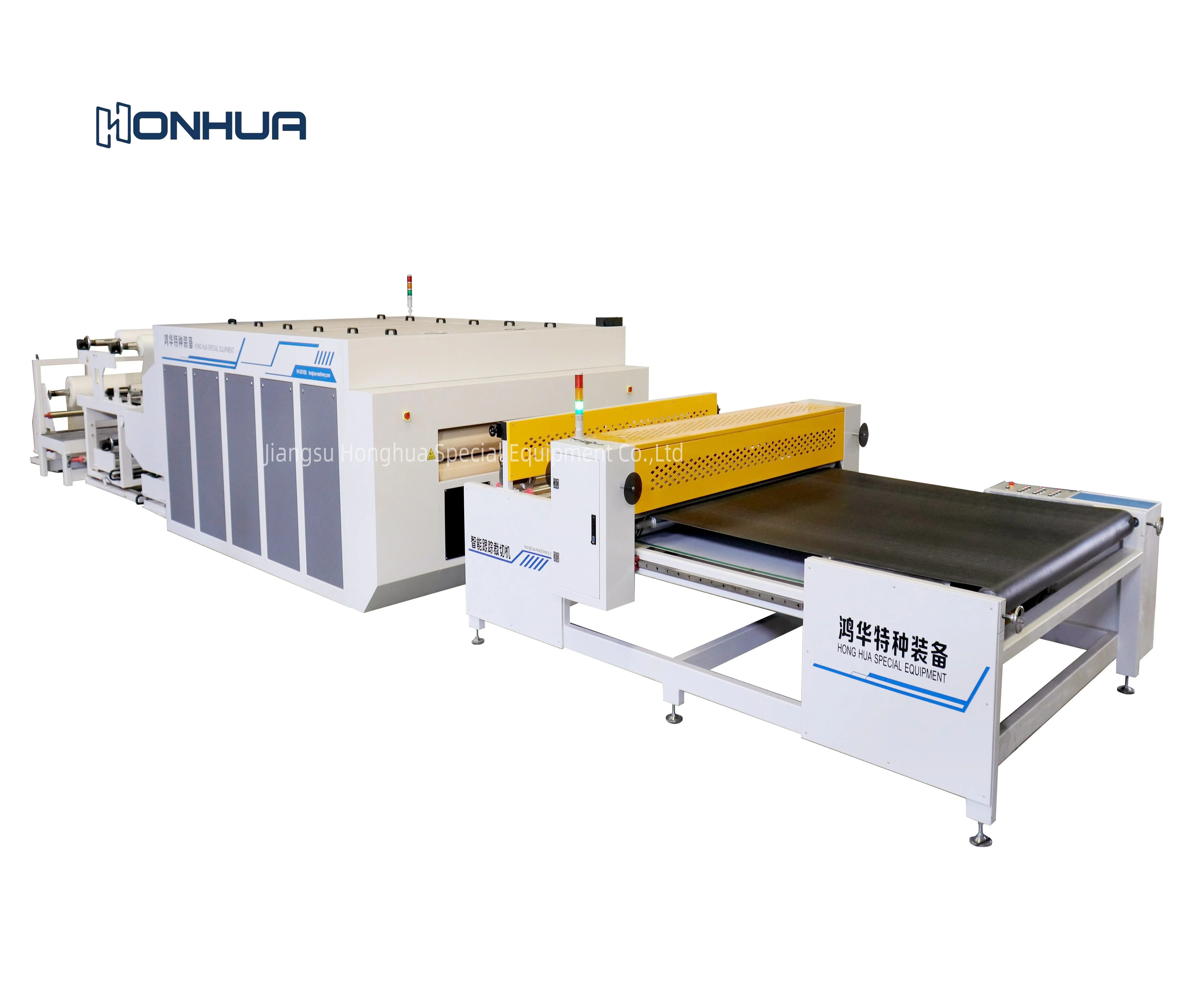 Honghua New nhôm tổ ong Bảng điều chỉnh liên tục Laminator dây chuyền sản xuất Bảng điều chỉnh phẳng cán các nhà sản xuất máy