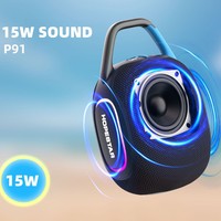 HOPESTAR P9115W Enceinte portable d'extérieur étanche IPX7 avec Bluetooth 5.3, son stéréo 2.0, USB, AUX, TF, pour le sport, avec lumière RGB