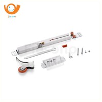 Kit de roulettes pour porte coulissante silencieuse anti-saut à fermeture douce SC-022 en alliage d'aluminium avec amortisseur hydraulique et roues en plastique, capacité max. 50 kg