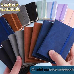 A7 Hardcover Waterproof Leather Notebook Customized Logo Mini Diary Portable Paper Thickened - Product Image 3