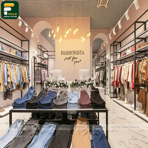 ชั้นวางเสื้อผ้าสำหรับร้านค้าสมัยใหม่แบบสองแถว ตู้แขวนเสื้อผ้า จัดวางทางเดินตรงกลาง - Product Image 6