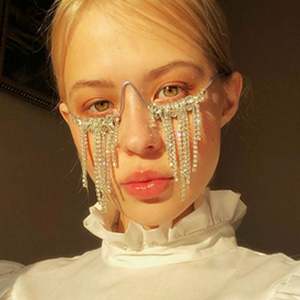 Montures de lunettes de luxe vintage steampunk sans verres avec strass pour femmes - Product Image 3