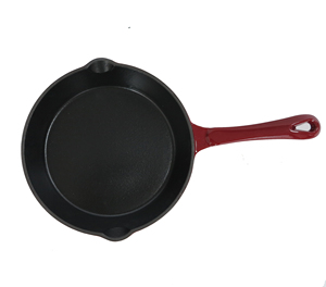 Poêle à frire <span class=keywords><strong>en</strong></span> <span class=keywords><strong>fonte</strong></span> émaillée rouge, poêle pour frire la viande et les légumes, à utiliser avec une <span class=keywords><strong>cocotte</strong></span> <span class=keywords><strong>en</strong></span> <span class=keywords><strong>fonte</strong></span> - Product Image 4