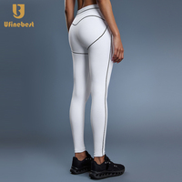 Blocage de couleur pour les femmes en forme de U sport Fitness soutien-gorge taille élastique taille haute hanche ascenseur Yoga Leggings sport Yoga ensembles