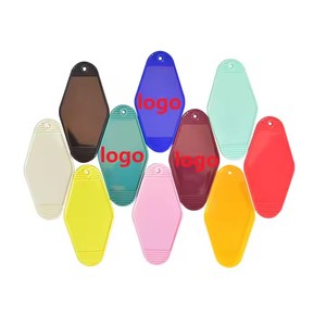 <span class=keywords><strong>Porte</strong></span>-clés en gros coloré, avec étiquette losange, logo personnalisé, promotionnel, style motel vintage, en plastique acrylique vierge - Product Image 2