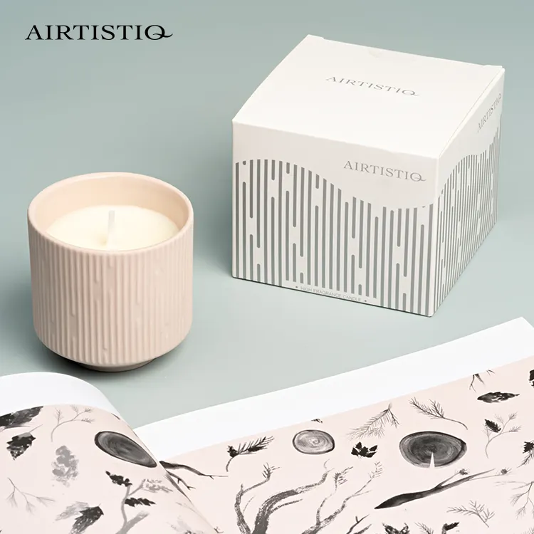 Unique Minimalism Nordic White Ceramic Candle Jar Aromatic Perfumer Ceramic Scented Candle scented wholesale