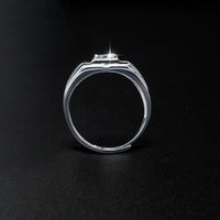 Bague de fiançailles et de mariage en argent 925 avec moissanite de 1 carat, couleur D, qualité VVS, testée et certifiée, pour homme