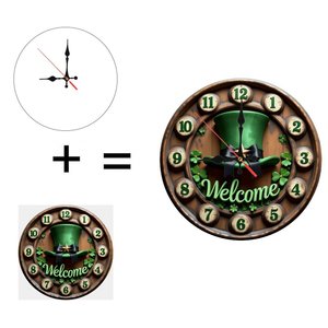 Round Wooden <b>Wall</b> <b>Clock</b> 25x25Cm <b>Silent</b> Non Ticking Elegant Home Hotel Restaurant Decor - Product Image 1