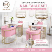 Ensemble table et chaise de manucure multifonctionnel en métal de luxe nordique à double couche, fauteuil canapé simple ou double, or spécial