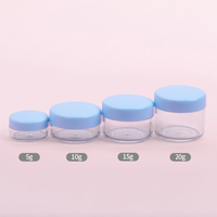 Pots en plastique transparent vides de 5g, 10g, 15g, 20g avec couvercles, contenants pour échantillons cosmétiques, mini pots de voyage pour le stockage de crème pour les yeux, de rouge à lèvres