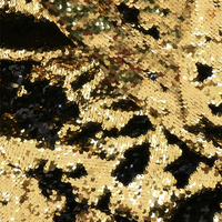 Tissu à paillettes personnalisé, double face, sublimation, imprimé sirène dorée, réversible