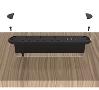 Multiprise encastrée standard britannique, design ovale, gain de place, avec prise USB intégrée pour la maison, la cuisine, le bureau
