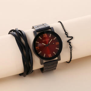 Set di braccialetti da uomo Casual di moda 3 pezzi bracciale da uomo bracciale decorativo orologio al quarzo Set regalo <span class=keywords><strong>per</strong></span> ragazzi Conjunto de reloj - Product Image 5