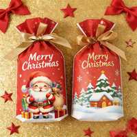 Weihnachts-Zugbeutel aus Plastik, Weihnachtsgeschenktüten für Süßigkeiten, Wiederverwendbare Geschenkverpackung, Festliche Partygeschenke