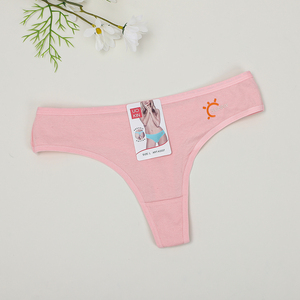 Ropa interior Sexy de tiro bajo para mujer, <span class=keywords><strong>Tanga</strong></span> de algodón sin costuras, bordado elástico, logotipo, <span class=keywords><strong>Tanga</strong></span> de pierna alta, bragas con espalda <span class=keywords><strong>en</strong></span> <span class=keywords><strong>T</strong></span> - Product Image 3