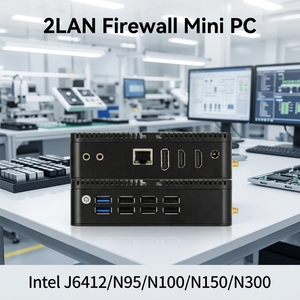 Mini PC sin Ventilador de 12.ª Generación, Alder Lake N95 N100 N150 N300, 2 LAN, NVMe, 3x4k UHD, HTPC, J6412 J6426, Linux, Computadora Industrial - Product Image 1