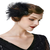 Serre-tête Fascinator à Plumes pour Femme, Coiffe de Mariée, Chapeau pour Mariage, Cocktail, Tea Party, Accessoire Cheveux pour Déguisement Derby Gatsby